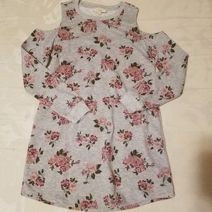 Open shoulder, floral, sweater